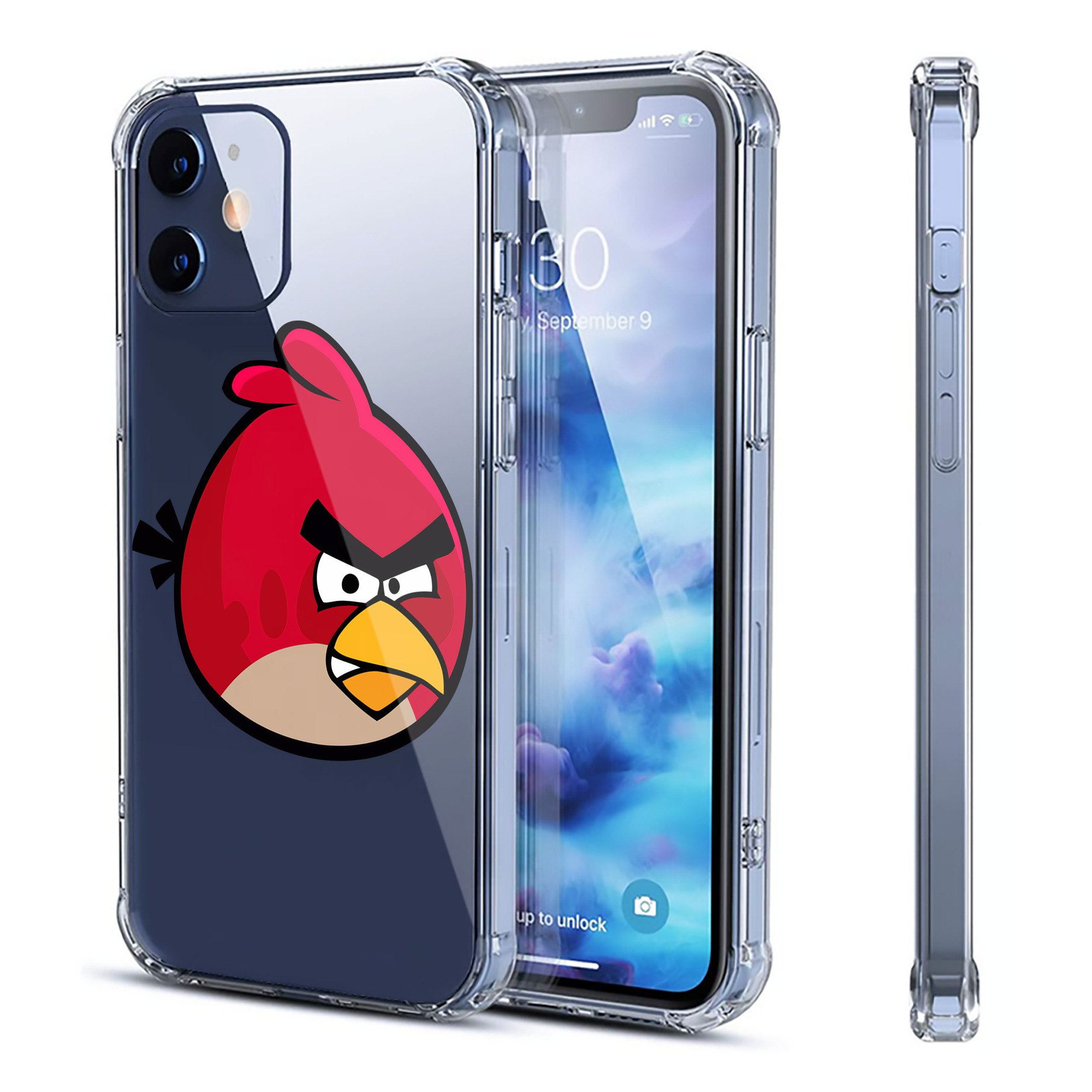 （画像用） Angry Birds アングリーバード 【iPhone 12シリーズ対応】透明スマホケース（クリアソフトケース）